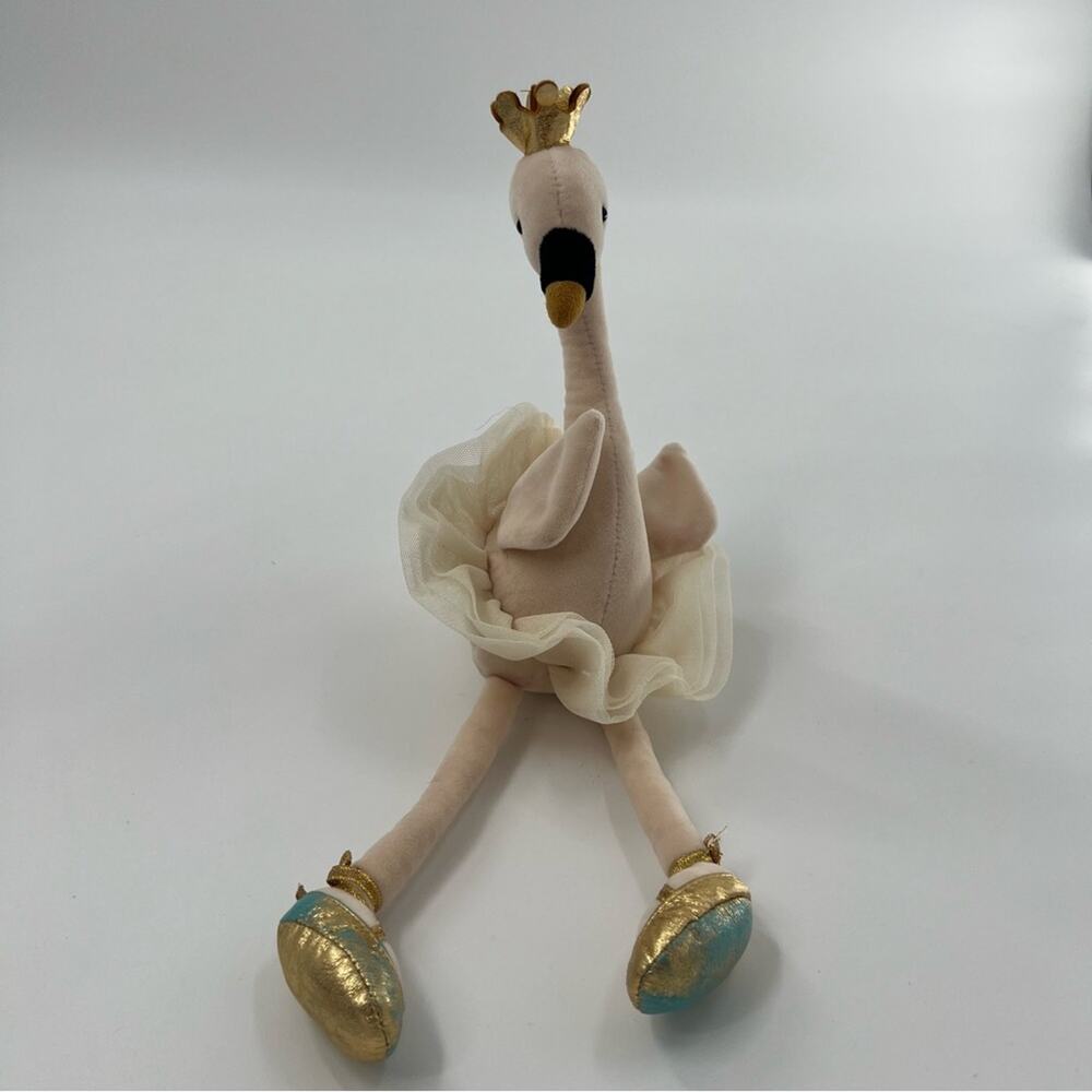 Jellycat Swan Stuffed Animal with Gold and Cream Accents
